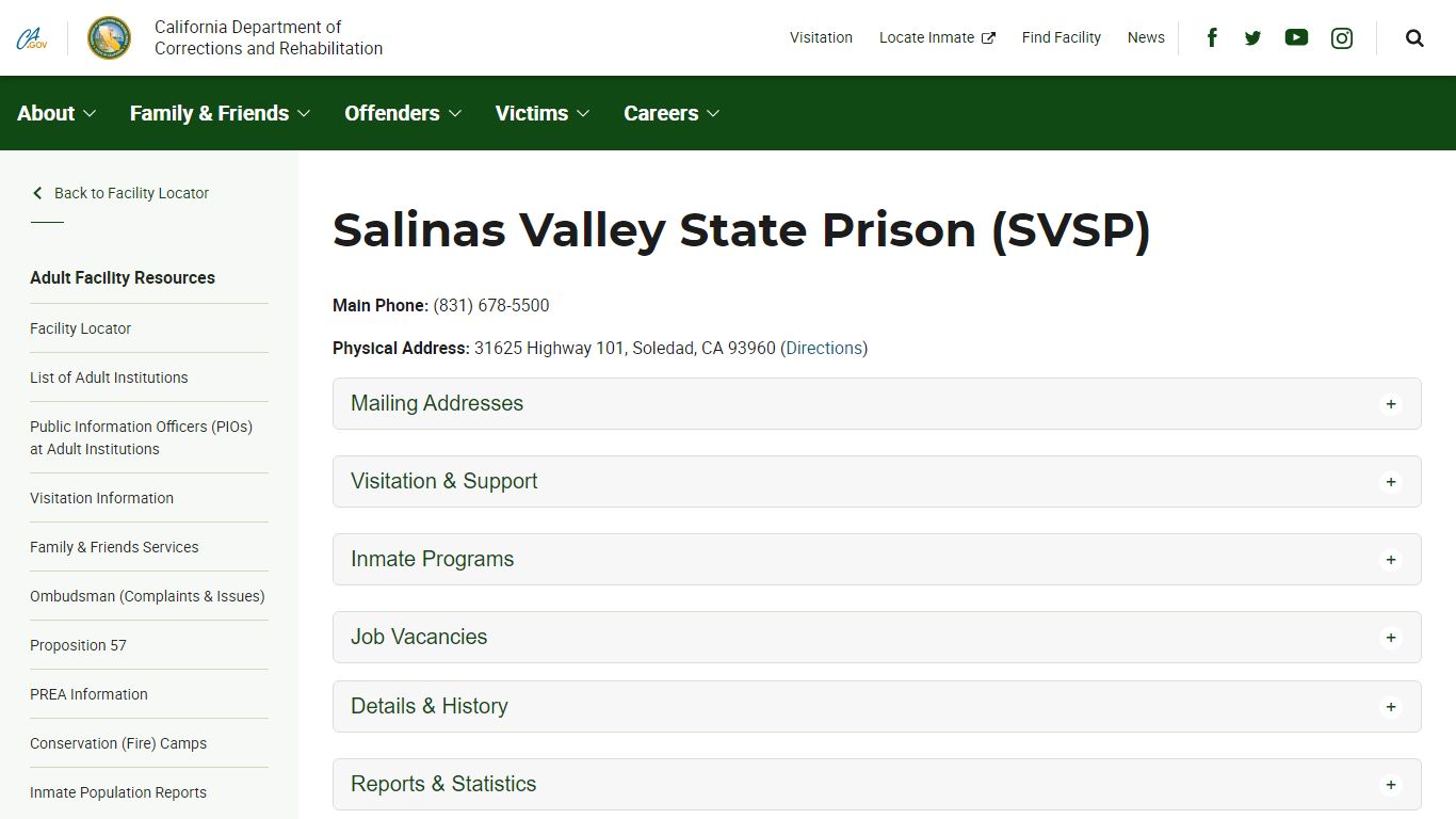 Salinas Valley State Prison (SVSP) - California Department ...